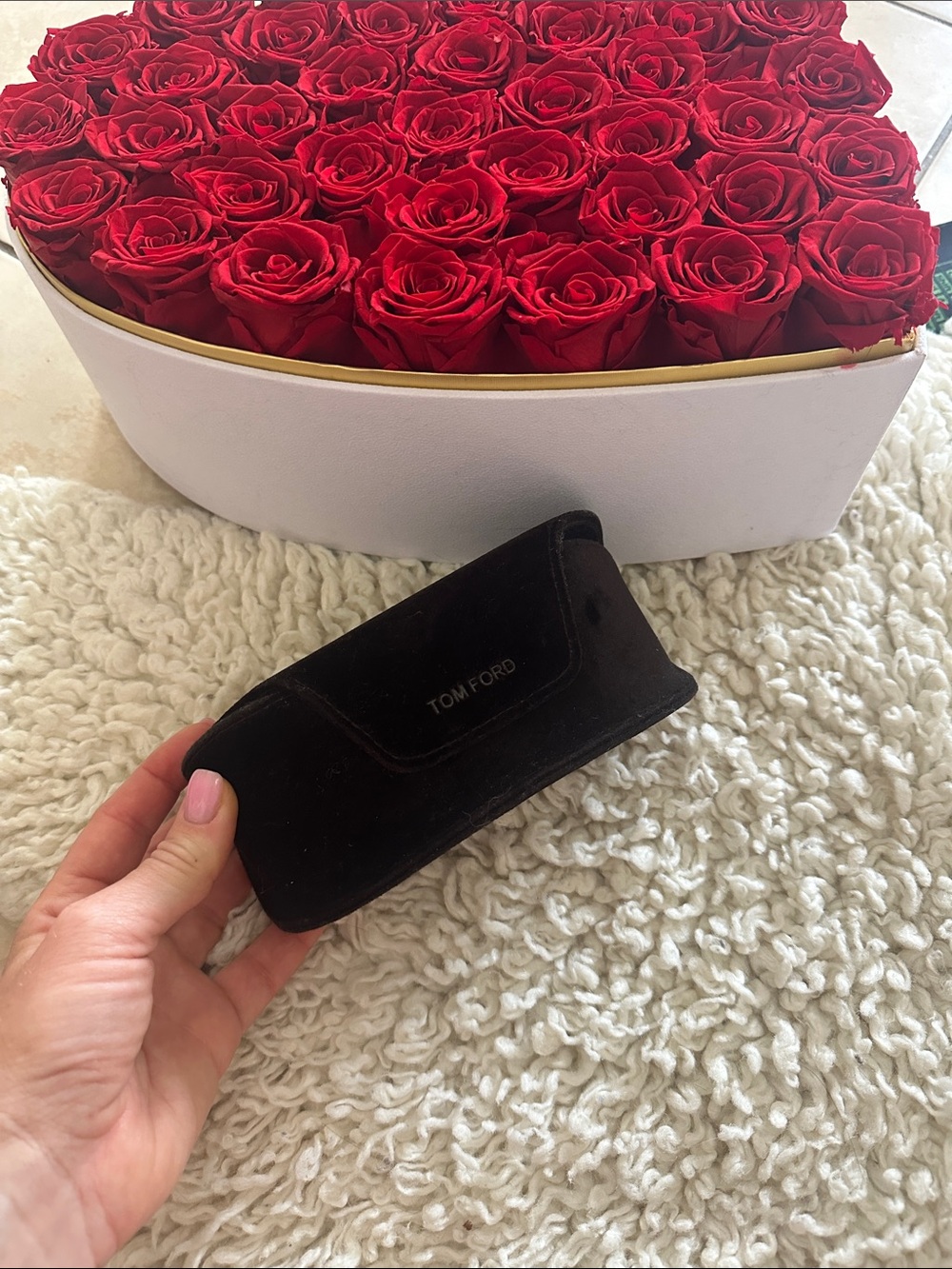 Tom Ford Black Suede Eyewear Case